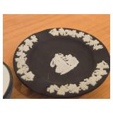 Vintage Wedgewood Black Jasperware Ash Tray + Small Japanese Porcelain Sake Cup