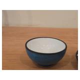 Vintage Wedgewood Black Jasperware Ash Tray + Small Japanese Porcelain Sake Cup