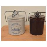 Lot of (2) Stoneware Cheese Crocks