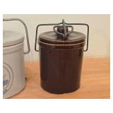 Lot of (2) Stoneware Cheese Crocks