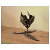 Metal Flower Ash Tray + Candleholder