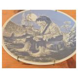 - Santa Claws, A Purrfect Feast, Scaredy Cats, Easter Purrade, Not a Creature Was Purring Porsgrund Collectible Plate - Troll Smoking a Pipe Under the Moon (Norway) with Plate Hanger