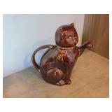 Ceramic Cat Tea Pot + Cat Nap Trinket Dish by Fritz & Floyd
