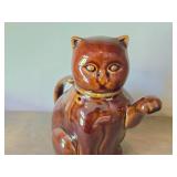 Ceramic Cat Tea Pot + Cat Nap Trinket Dish by Fritz & Floyd