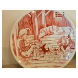 Porsgrund Nisse Collectible Plates Set of 4 (Norway) with Plate Hangers