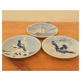 Lot of (3) - Crows in Snow, Cock of the Woods in Treetop, Sailing Ship Porsgrund Collector