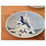 Lot of (3) - Crows in Snow, Cock of the Woods in Treetop, Sailing Ship Porsgrund Collector