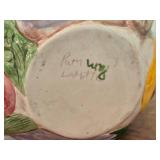 Vintage Rare Handmade Ceramic Vegetable theme Tea Pot - Signed on Bottom