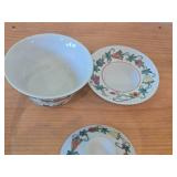 Vintage Chinese Porcelain Tea Cup and Lid with Saucer