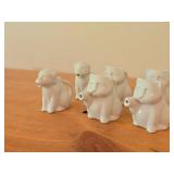 Lot of (6) White Ceramic Creamer Pitchers - Dog theme (x2) and Cat theme (x4)
