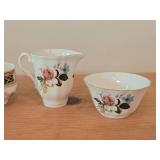 (2) Royal York Bine China Creamer and Sugar Bowl + (2) Royal Grafton Bone China Creamer and Sugar Bowl