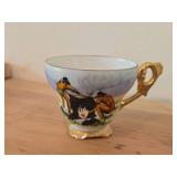 (2) Handpainted Tea Cups (Germany and Japan) + (1) Handpainted Sugar Bowl (Germany)
