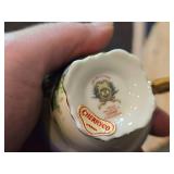 (2) Handpainted Tea Cups (Germany and Japan) + (1) Handpainted Sugar Bowl (Germany)