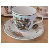 Tea Cups (x5) and Saucers (x4)