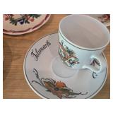 Tea Cups (x5) and Saucers (x4)