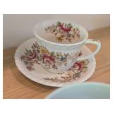 Tea Cups (x5) and Saucers (x4)