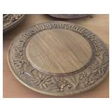 Lot of (3) Handcarved Wooden Decorative Wall Plates