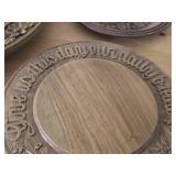 Lot of (3) Handcarved Wooden Decorative Wall Plates