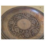 Lot of (3) Handcarved Wooden Decorative Wall Plates