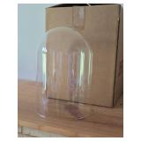 Lot of (2) Clear Glass Cloche Dome 12" x 8"