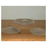 Lot of (3) Glass Bowl and (2) Glass Plates/Trays