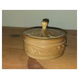 Handcarved Wooden Lidded Box 4-1/2"