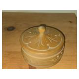 Handcarved Wooden Lidded Box 4-1/2"