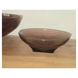 Lot of (2) Hazel Atlas Moroccan Amethst Glass Bowl with Square Base