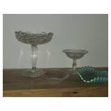 Lot of (4) Candy Dishes - Pedestal (x2) and Bowls (x2)