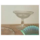 Lot of (4) Candy Dishes - Pedestal (x2) and Bowls (x2)