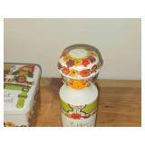 Lot of (3) Figgio Flint Dishwares - Powder Sugar Shaker, Lidded Jar, Lidded Butter Dish/ Storage Box | Turi Design | Norway
