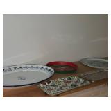Lot of (5) Metal Serving Trays (assorted)