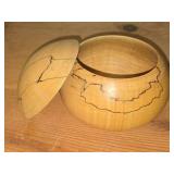 Hand-turned Spalted Beech Wood Lidded Round Storage Box