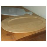(2) Wood Cutting Boards, (1) Ceramic Cutting Board, (2) Wood Serving Trays
