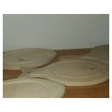 (3) Wood Fish theme Serving Trays + Wood Fish theme Cutting Board + Tear shaped Cutting Board