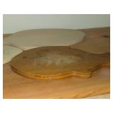 (3) Wood Fish theme Serving Trays + Wood Fish theme Cutting Board + Tear shaped Cutting Board