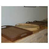 Lot of (5) Wood Serving Trays