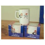 Lot of (3) Porsgrund (Norway) - Candle Bowl (x2) + Mug (x1)