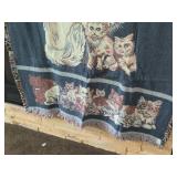 Cat theme Throw Blanket 70"x45", Large Cat Pillow, Door Knob Cat Pillow