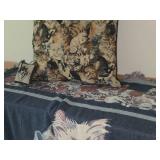 Cat theme Throw Blanket 70"x45", Large Cat Pillow, Door Knob Cat Pillow