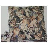 Cat theme Throw Blanket 70"x45", Large Cat Pillow, Door Knob Cat Pillow