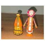 Lot of (2) Handcarved Wood Figurines - One from Russia, One from Ukraine