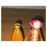 Lot of (2) Handcarved Wood Figurines - One from Russia, One from Ukraine
