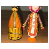 Lot of (2) Handcarved Wood Figurines - One from Russia, One from Ukraine