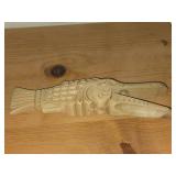 3D Handcarved Wood Fish Art with Hinged Mouth