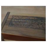 Flip-Top Carved Wood Trinket Box