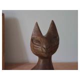 Handcarved Teak Wood Siamese Cat Figure (Taiwan)