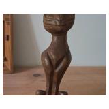 Handcarved Teak Wood Siamese Cat Figure (Taiwan)
