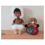 Lot of (2) Collectible Dolls - Eskimo + Sand-Filled Eskimo