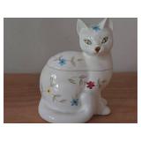 Lot of (2) Porcelain Cat Figures - Creamer an Sugar Bowl